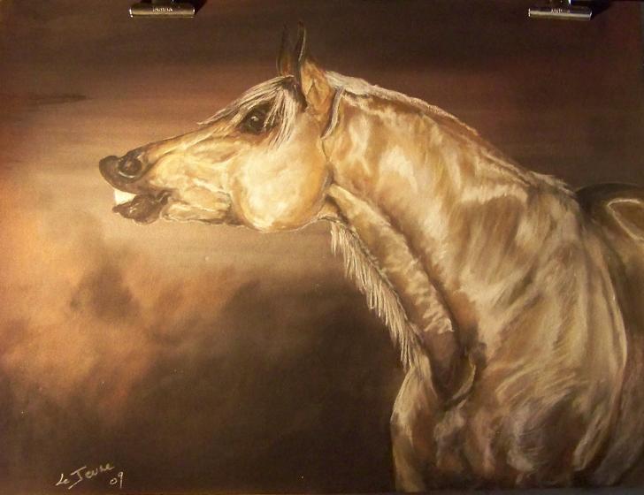 Cheval palomino - Gwénaëlle Le Jeune - Cliquer pour afficher en grand