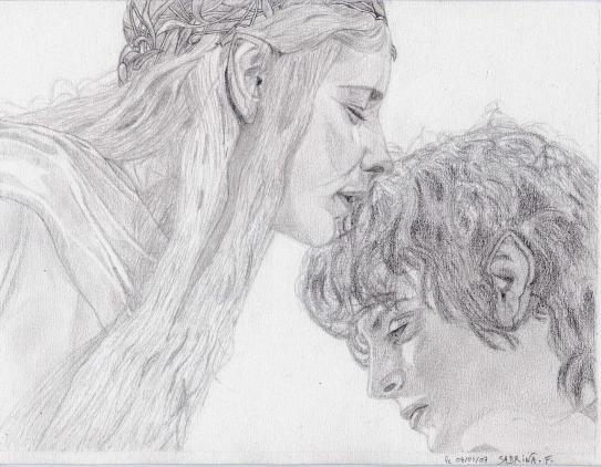 Le Seigneur des Anneaux Galadriel et Frodon - Sabrina Fourez